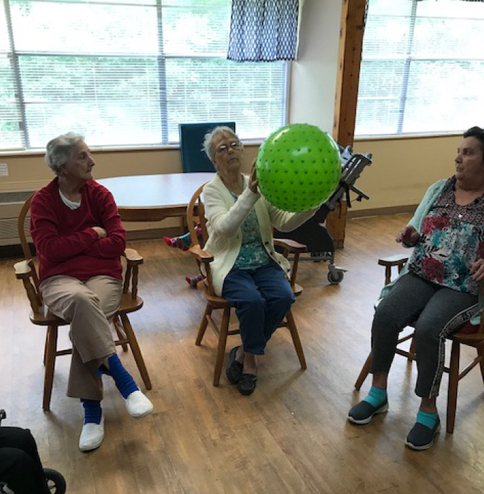 Residents with exercise Ball